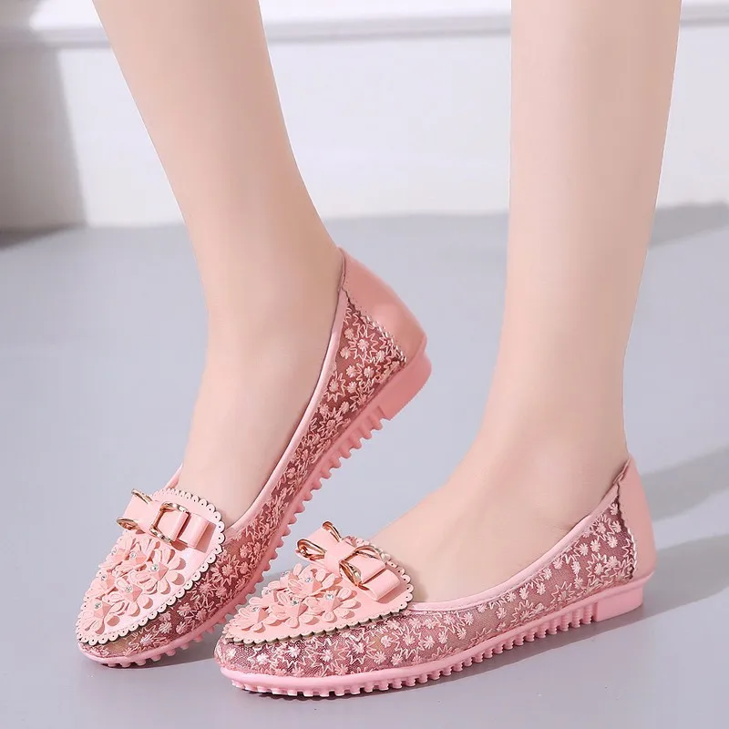 Fashion Summer Flat Shoes Women Mesh Breathable Casual Shoes Comfortable Ladies Work Footwear Female Boat Shoes Moccasin