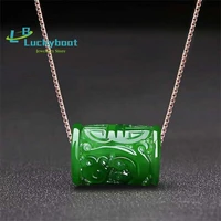 natuurlijke groene jade geld kralen hanger ketting charm sieraden mode accessoires hand gesneden man luck amulet geschenken