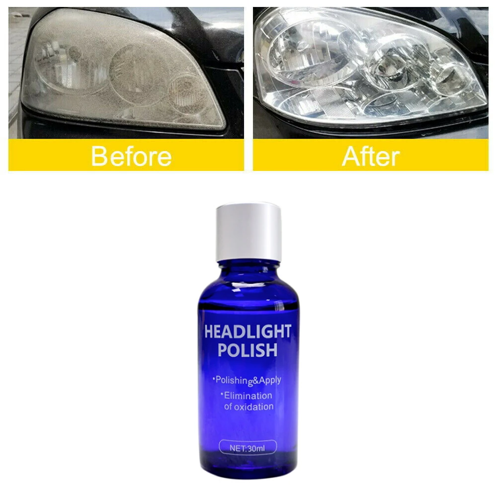 

Car Headlight Polishing Agent Scratch Remover Repair Fluid Headlight Renewal Polish And Maintenance Liquid Len Restorer 30ML