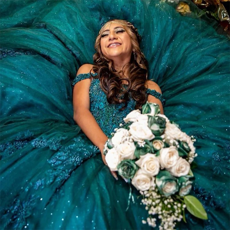 Платье для Quinceanera, блестящее платье с аппликацией из бисера, милое платье для Quinceanera 16 15, бальное платье