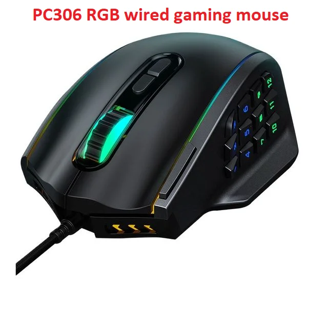 

New VicTsing PC306 USB wired RGB Gaming Mouse 16000 DPI 20 buttons programmable game Optical mice backlight laptop PC Mouse