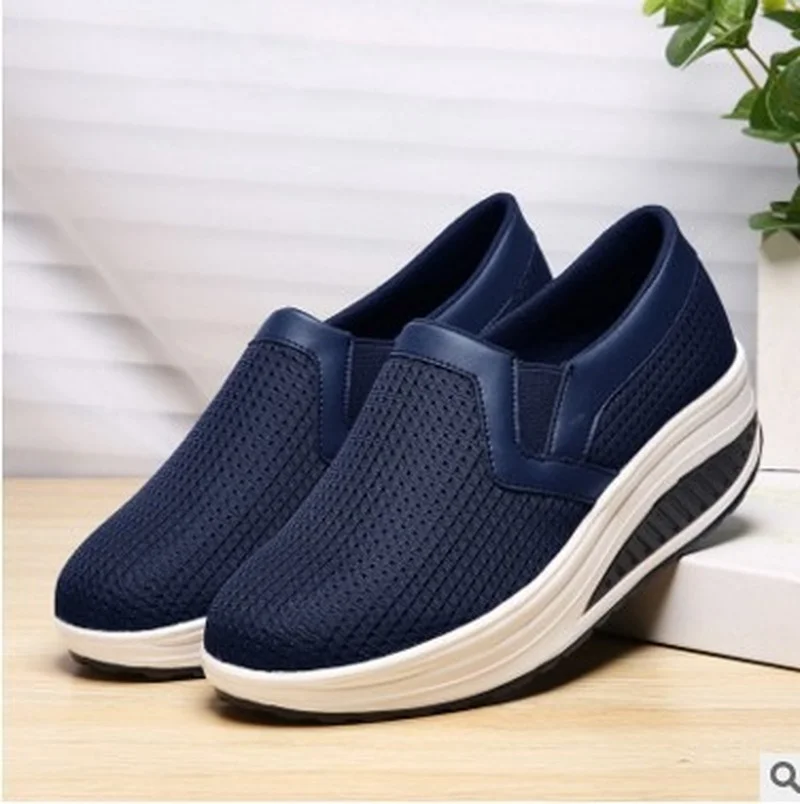 

2023 New Spring Summer Mesh Women's Shoes Platform Lazy Large Size Rocking Shoes Womens Shoes