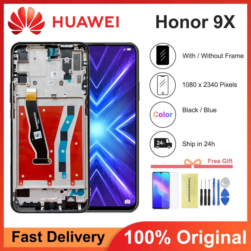 

6.59''Original For Huawei Honor 9X 9 X premium global edition STK-LX1 STK-L22 LCD Display Touch Screen Digitizer Assembly+Frame