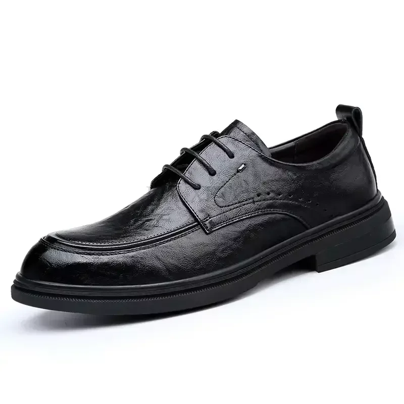 

Мужские дышащие кожаные туфли, черные мягкие кожаные туфли с мягкой подошвой, на весну и осень, деловая мужская повседневная обувь