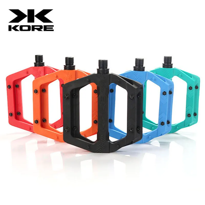 

KORE Mountain Bike Pedals Double Bearing Non-slip Road Bicycle Nylon Pedal Ultra-light Bicycle Footboard for 14mm Accessories