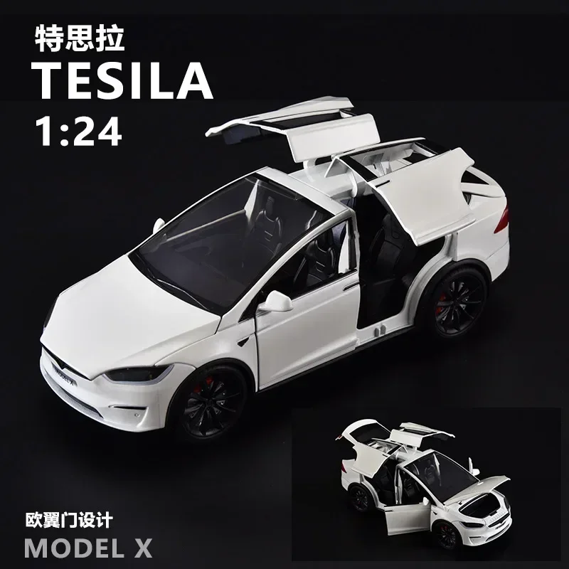 Модель Tesla X 1:24 модель литая из металлического сплава автомобиля со звуком