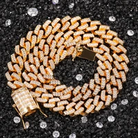 2022 new miami zircon 12mm bling bling iced out brass chains cz necklace fashion hip hop jewelry bn088