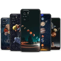 sky space planet moon stars phone case for xiaomi redmi note 11 10 9 8 pro 9s 8a 10s 11s soft cover for redmi note 8pro 10pro