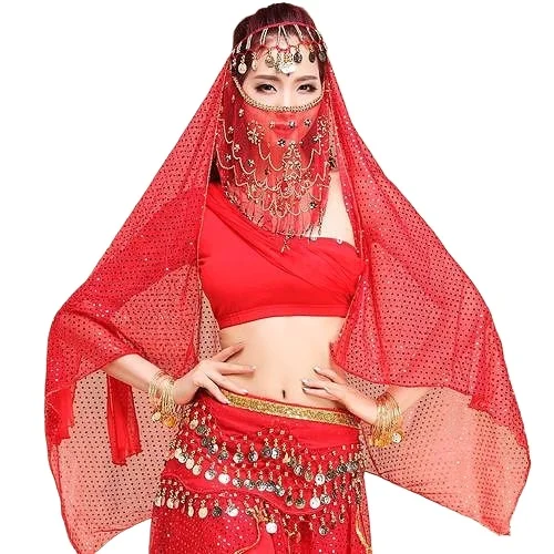 

New Indian dance headdress belly dance headdress accessories stage performance highlights headdress veil