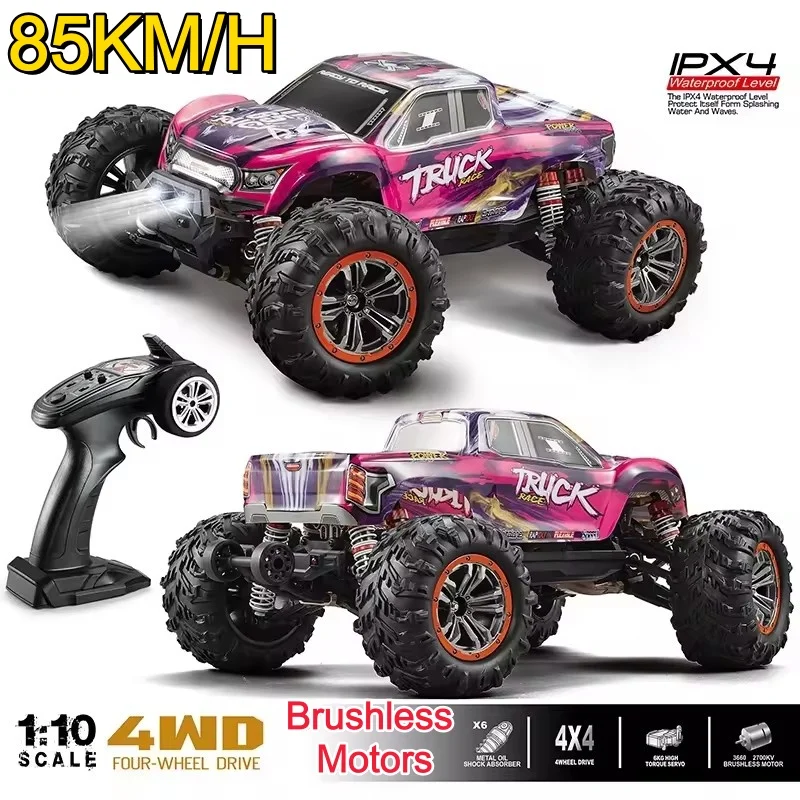 Фото Высокоскоростная радиоуправляемая машинка 85 км/ч, 2,4 ГГц, 4WD, масштаб 1:10, с бесщеточным двигателем, внедорожник для дрифта, подарок для мальчиков и детей №1