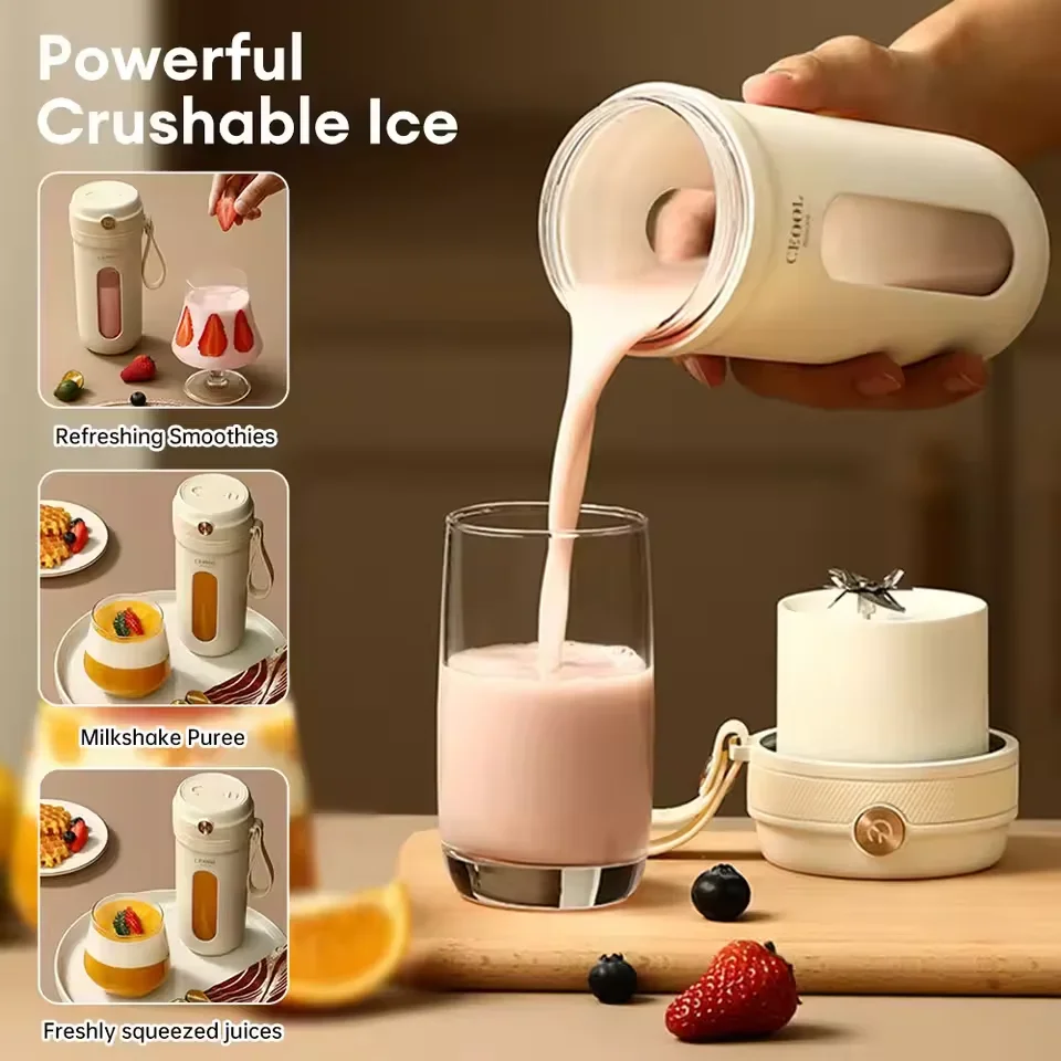 Фото Новый портативный электрический блендер FirmHome Store с 10 лезвиями, 350 мл, USB-зарядка, для смузи и фруктовых соков №4