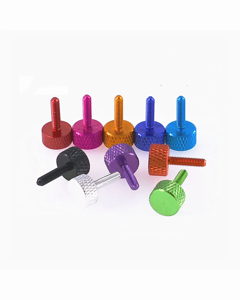 1 шт.-10 шт. m4x15 мм/m4x25 мм цветной алюминиевый рифленый ручной затягивающий винт для большого пальца