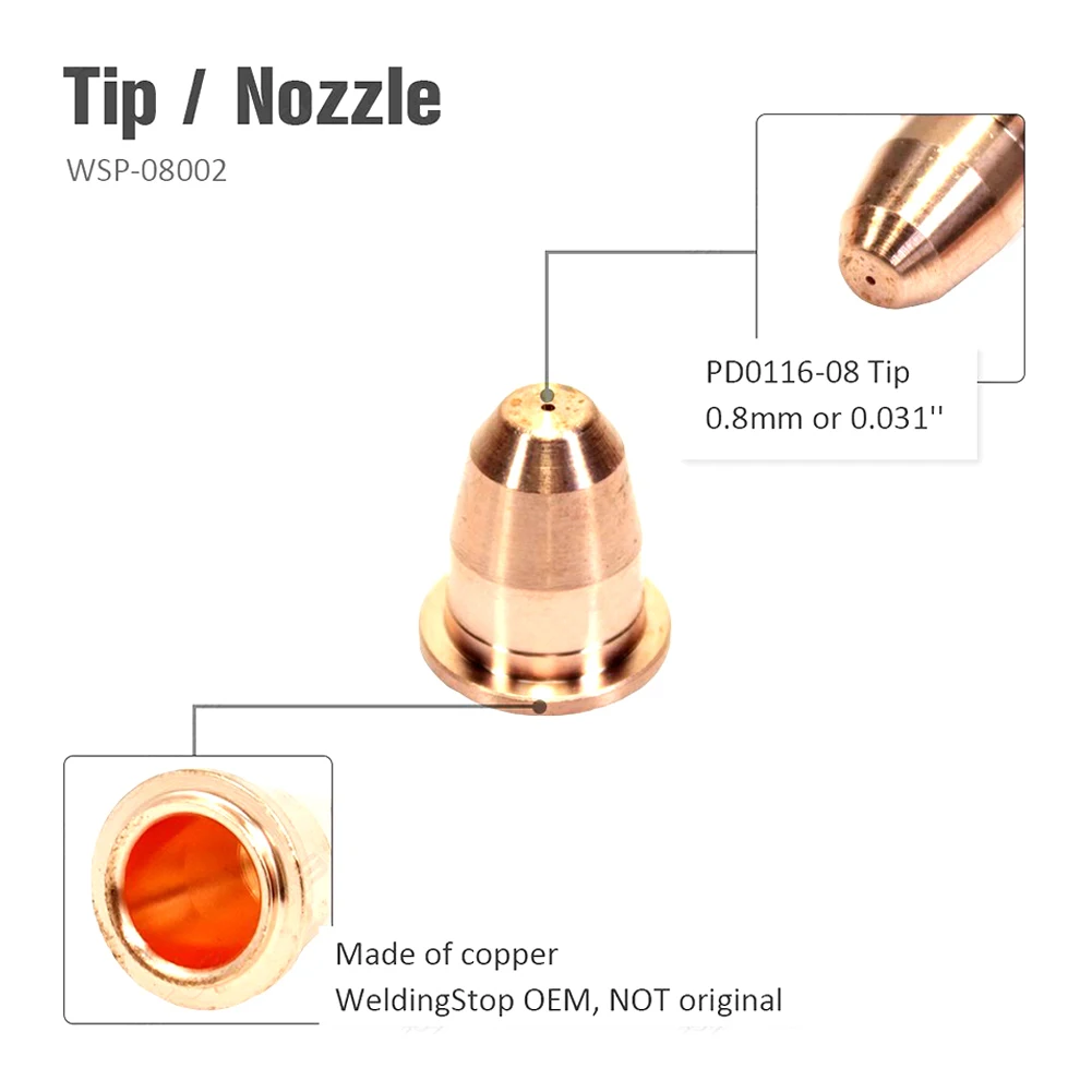 

20Pcs Plasma Cutter Consumable Kit Fittings Spare Parts For S25 S45 Plasma Torch CROS-ARC 40NHF Welding Equipment Accessories