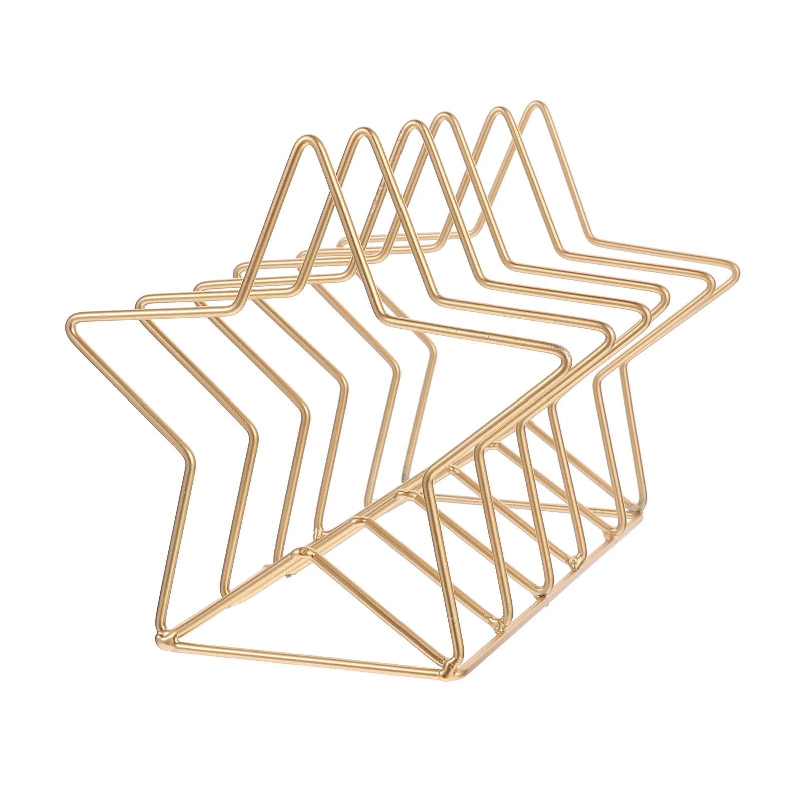 

Metal Newspaper Holder Pentagram Bookshelf Magazine Holder Organizer Rack Star Shaped Storage Holding Iron