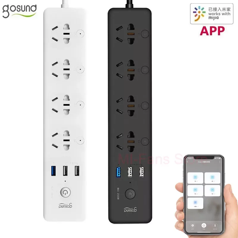 

NEW2023 Gosund Smart Power Strip CP5 WIFI voice control For APP Timing With 4 Outlets &3 USB Charger 18W 1.8M Fast