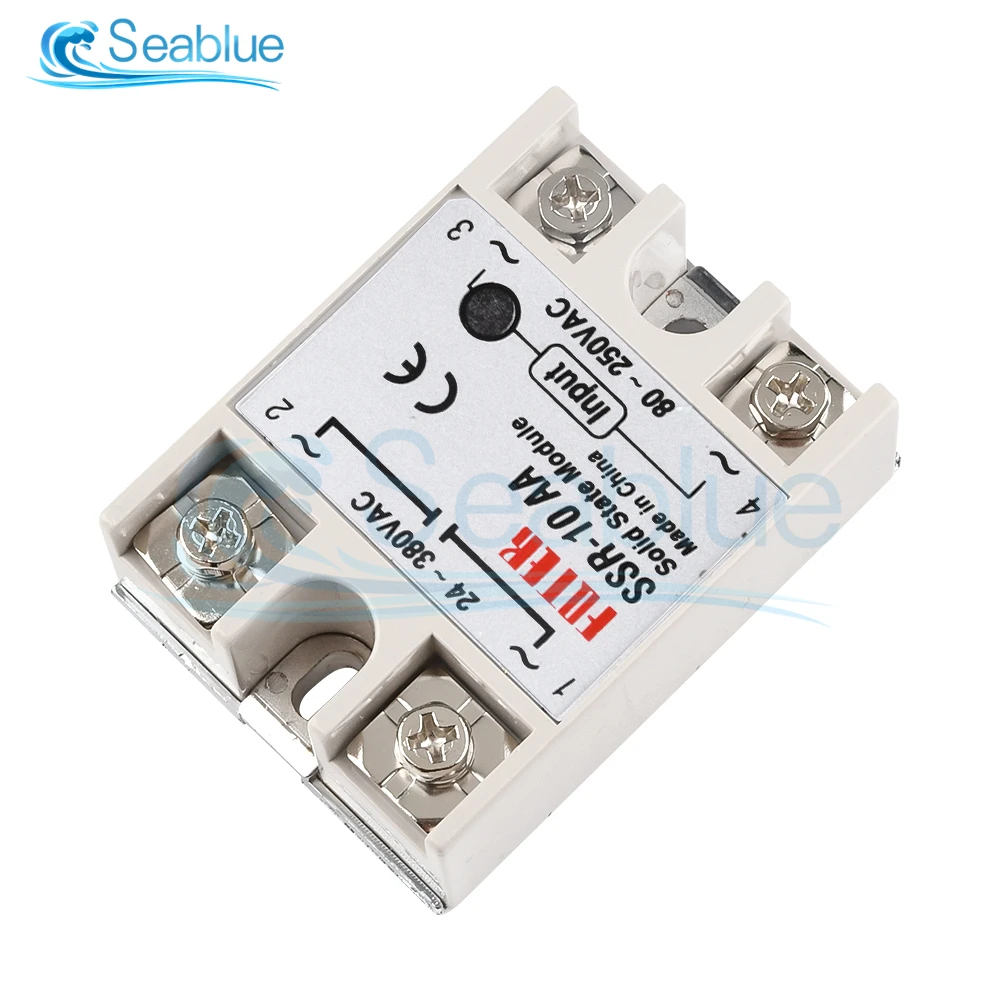SSR-10AA/25AA/40AA/60AA/100AA Управление переменным током AC SSR Белый корпус Однофазное