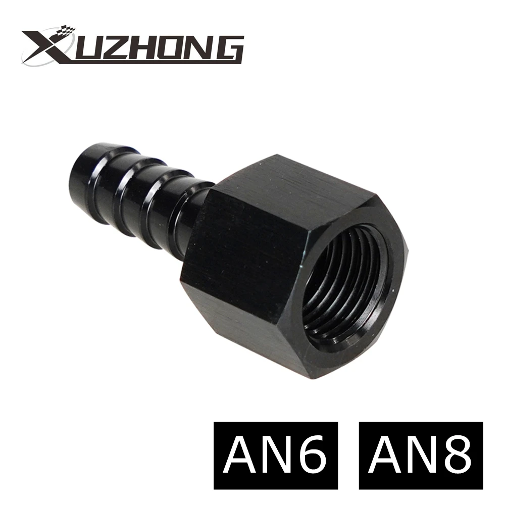 

6AN 8AN Fuel Line Adapters Fit Thread Male To 3/8" Hose AN6 AN8 Barbed Fitting Adapter with AN-6 AN-8 Connector Black Screws