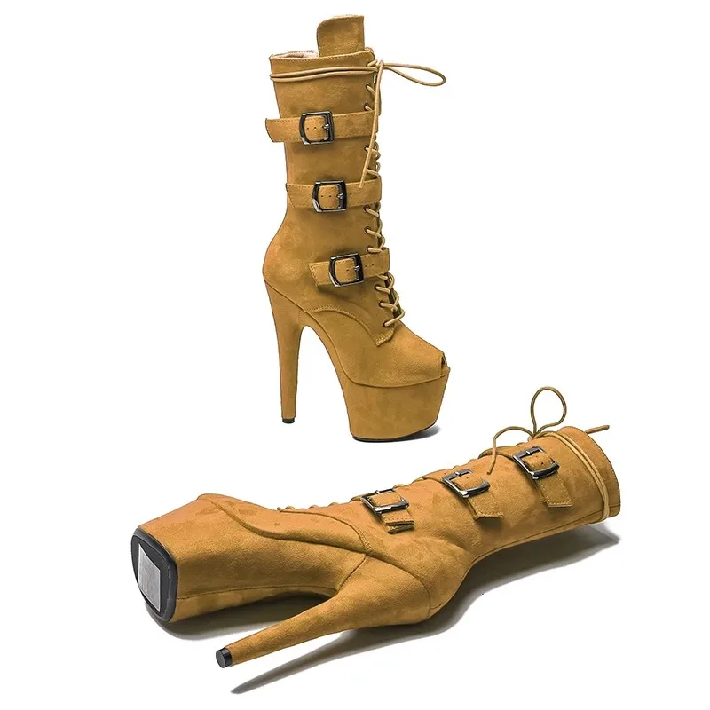 Женские замшевые ботильоны Auman Ale экзотические ботинки на платформе и высоком