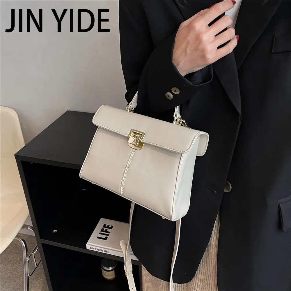 JIN YIDE Vintage Top Handle Small Shoulder Crossbody Bags For Women 2023 Winter Luxury Designer Flap Purse Work Ladies Handbags
