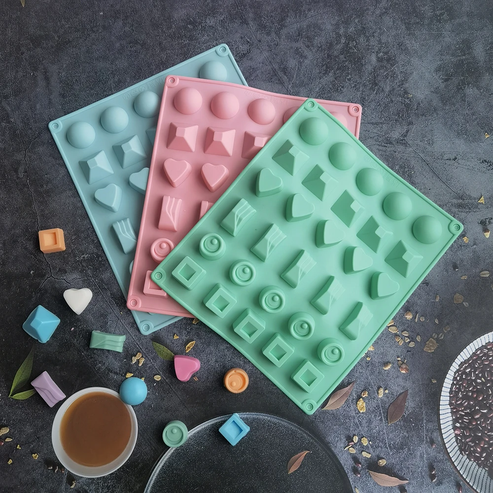 16 even 6 groups of different silicone chocolate cake molds square muffins baseball shaped heart-shaped rock candy fondant
