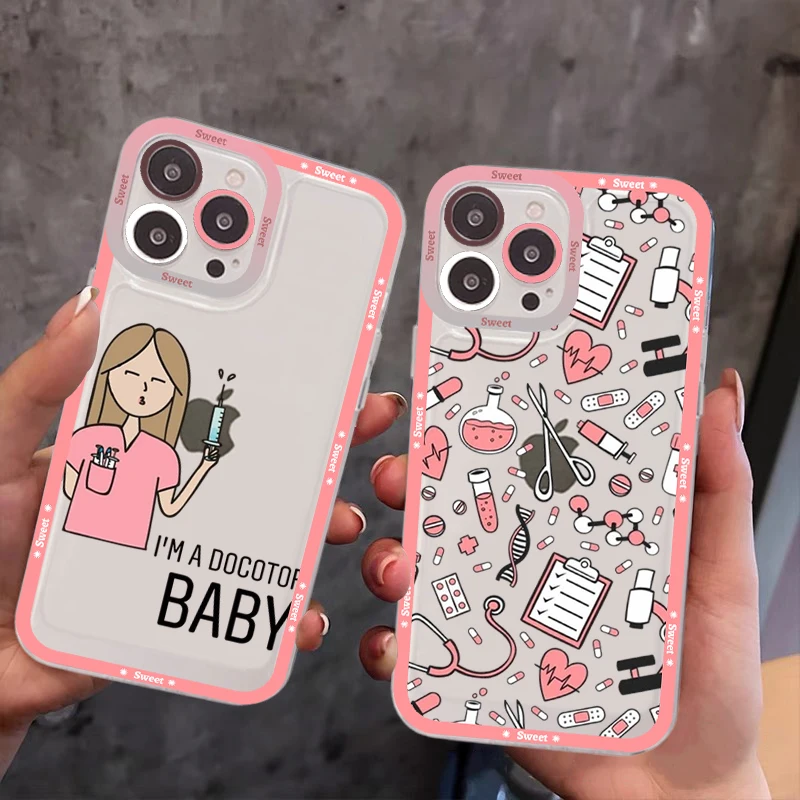 

Nurse Medical Supplies Phone Case For IPhone 11 12 13 14 Mini Pro Max XR X XS TPU Clear Case For 8 7 6 Plus SE 2020