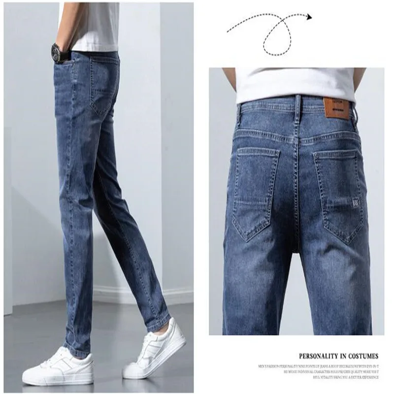 2022 New Men's Stretch Skinny Jeans New Spring Fashion Casual Cotton Denim Slim Fit Pants Male Trousers