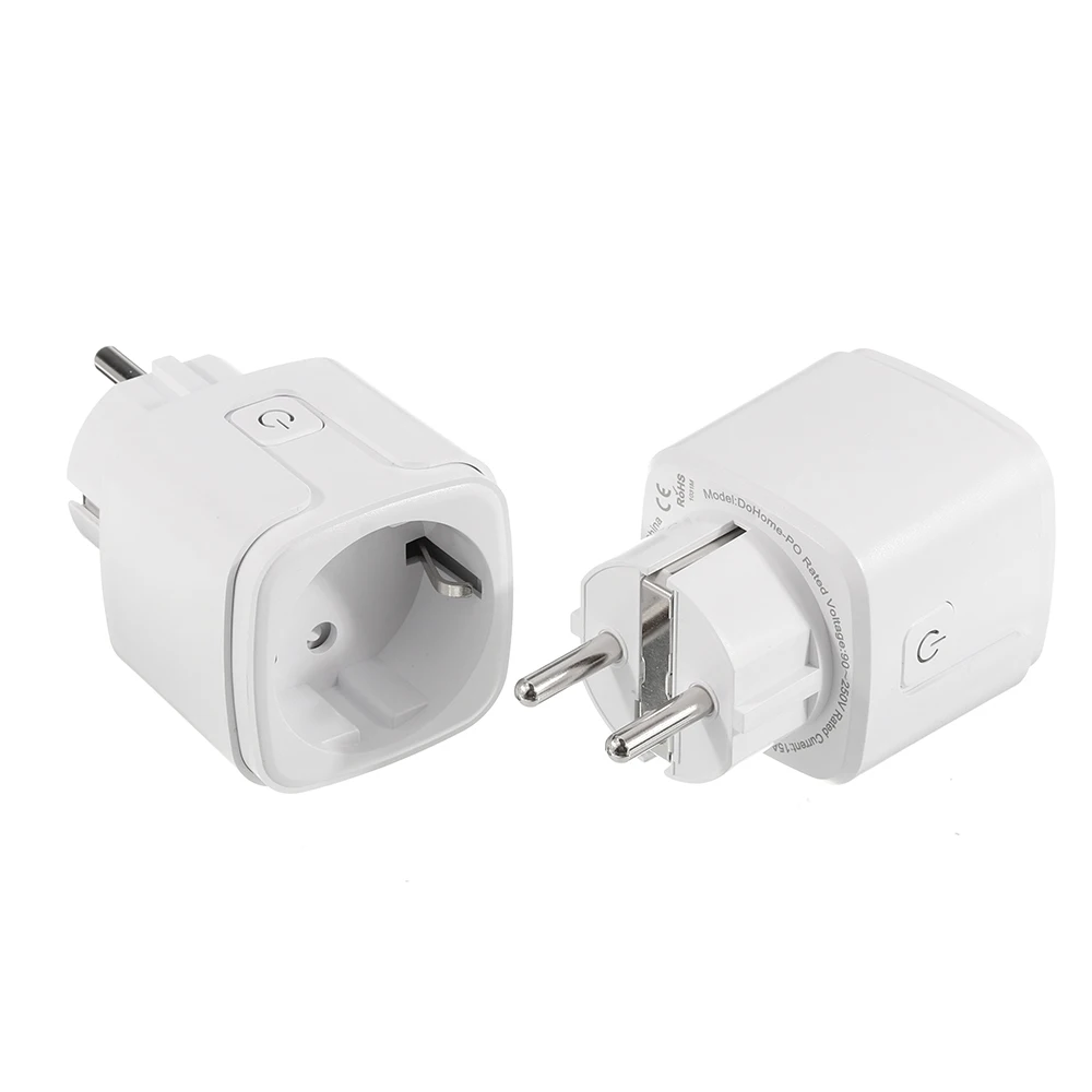 

2pcs 15A WiFi Smart Plug for EU DoHome HomeKit Home Power Switch Socket Outle 2.4GHzNet Works with Alexa/Google Assistant Timer