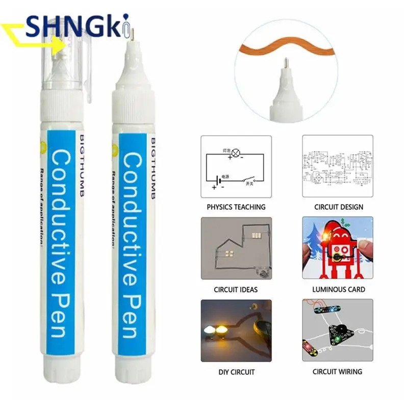 

1Pc Conductive Pen Circuit Repair Conductive Paint Pen Children Education Physics Teaching Circuit Design Strong Adhesion New