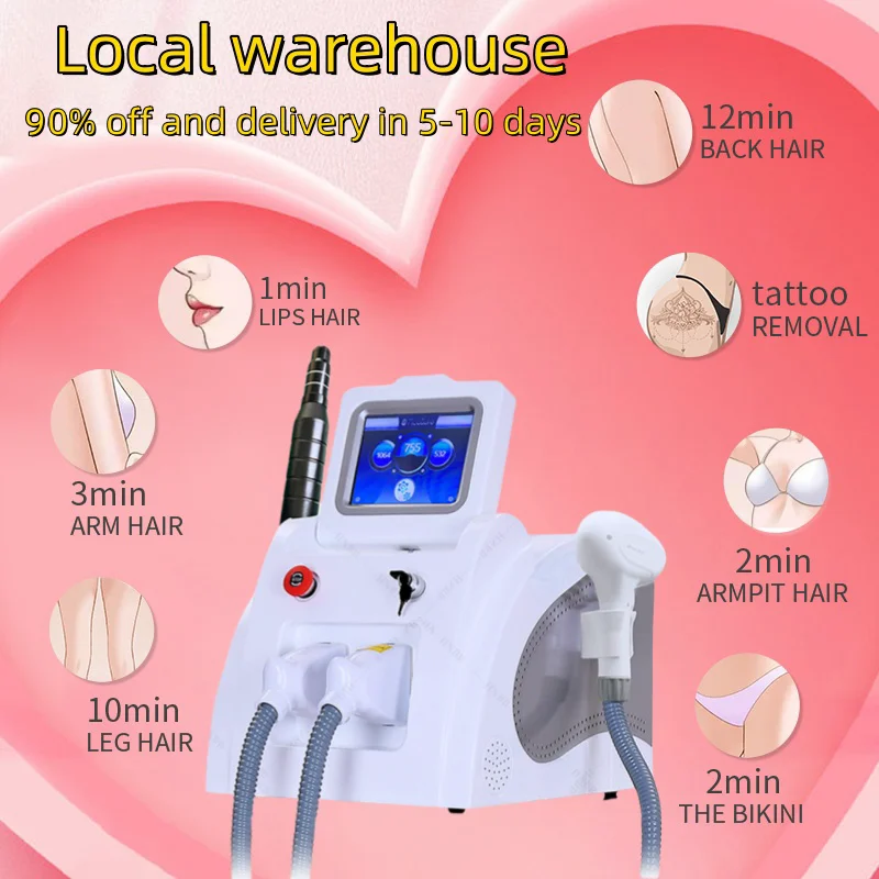 Высококачественный салон 2-в-1 Nd Yag лазерная точка льда для удаления волос и