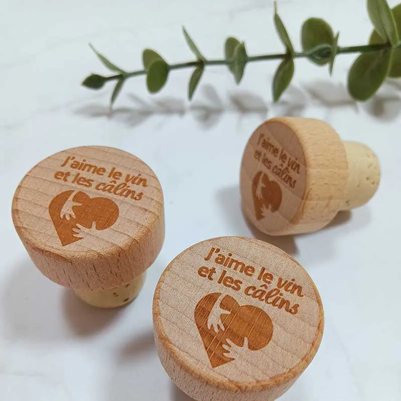 Пользовательская Свадебная винная пробка деревянные пробки для бутылок резная