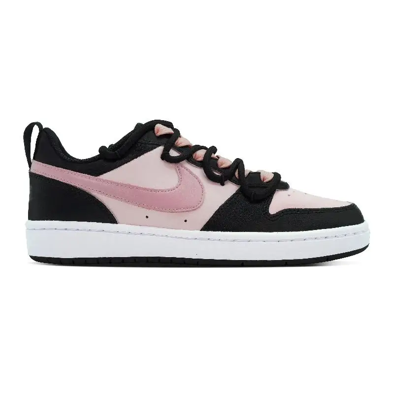 【Customize】Nike Court Borough Skateboarding Shoes Women's Low-top Black/White/Pink Sneakers shoes BQ5448-115