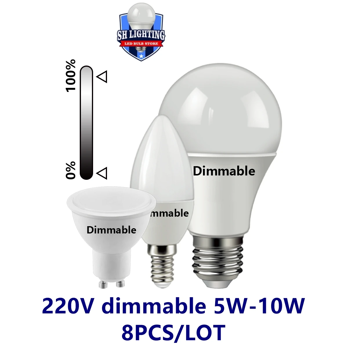 

Factory direct LED dimming spotlight and bulb lamp 220V GU10 A60 C37 5W-10W suitable for all kinds of dimmers without stroboscop