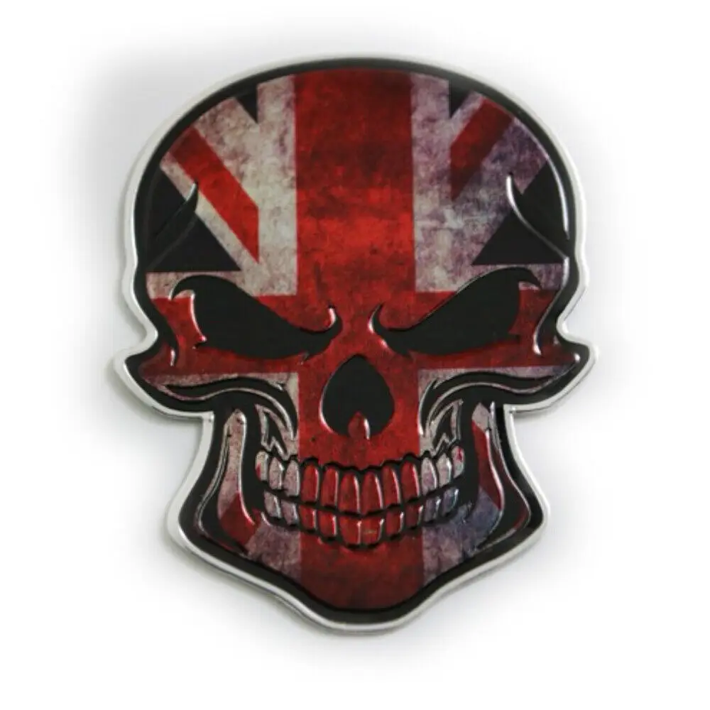 

1pc 3D United Kingdom Skull Flag Stickers Body Fender Door Trunk Rear Tailgate Emblem Universal Car Accessoire