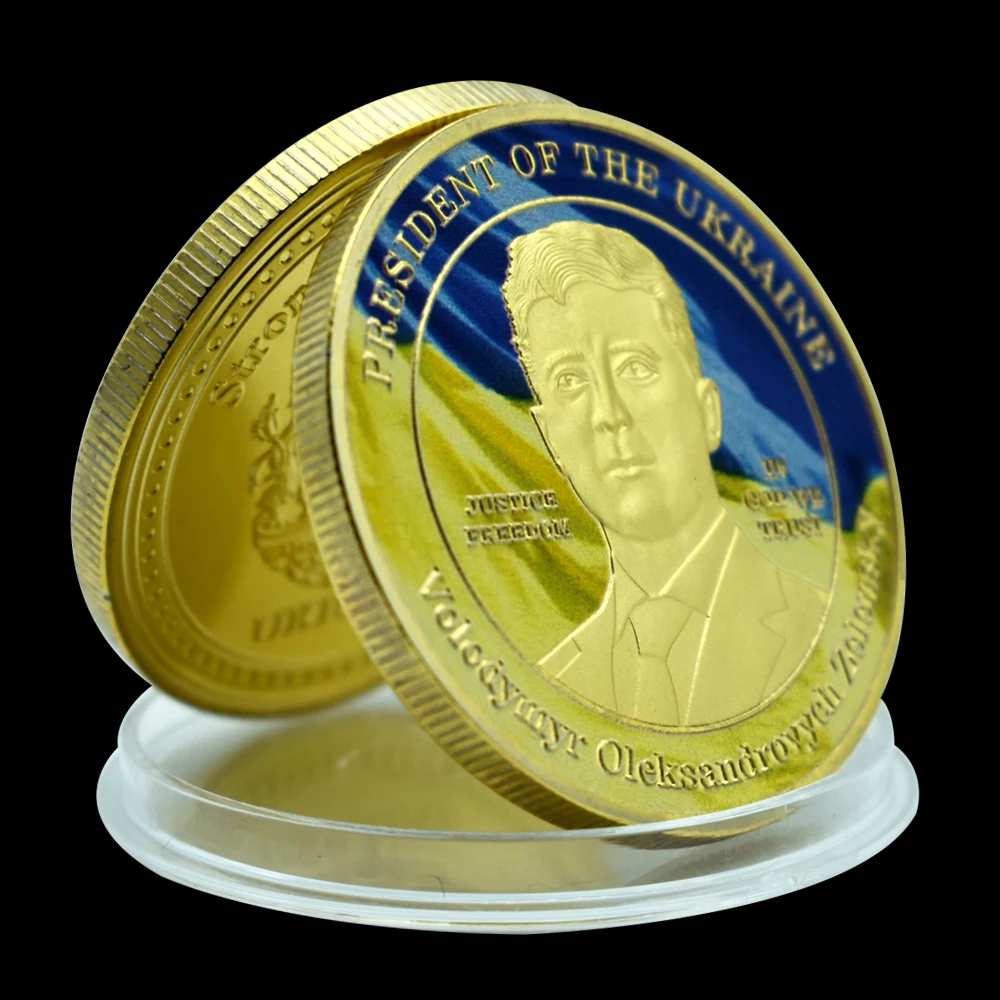 2 шт. монеты Zelensky вызов Украинский президент Великая свобода бойцов в Бога мы