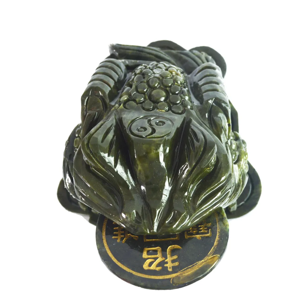 

Feng Shui Big Green Jade Money Frog Toad For Wealth J2103