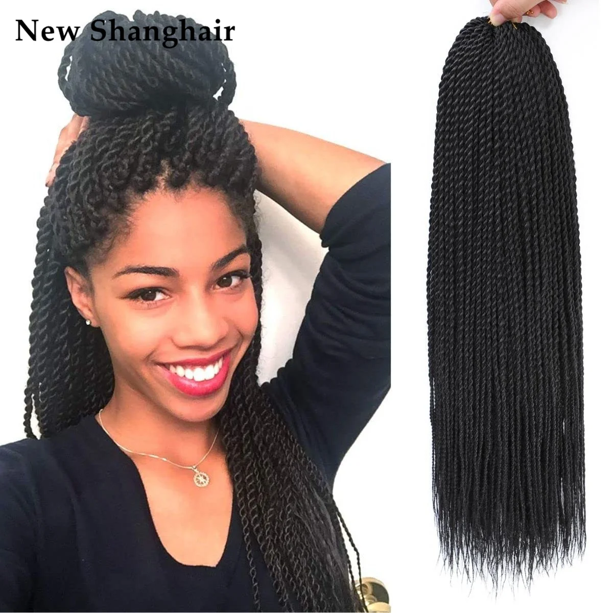 

Senegalese Twist Crochet Hair 18/22 Inch Ombre Crochet Hair For Black Women 30 strands/pcs Pre Looped Crochet Braid Hair NS23