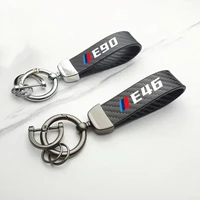 leather motorcycle keychain horseshoe buckle jewelry for bmw e30 e34 e36 e39 e46 e60 e61 e84 e87 e90 lanyard car accessories