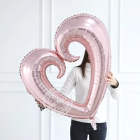1pc 3040inch rose gold heart balloon 108x100cm large size red hook heart shape foil balls wedding valentines day party dec