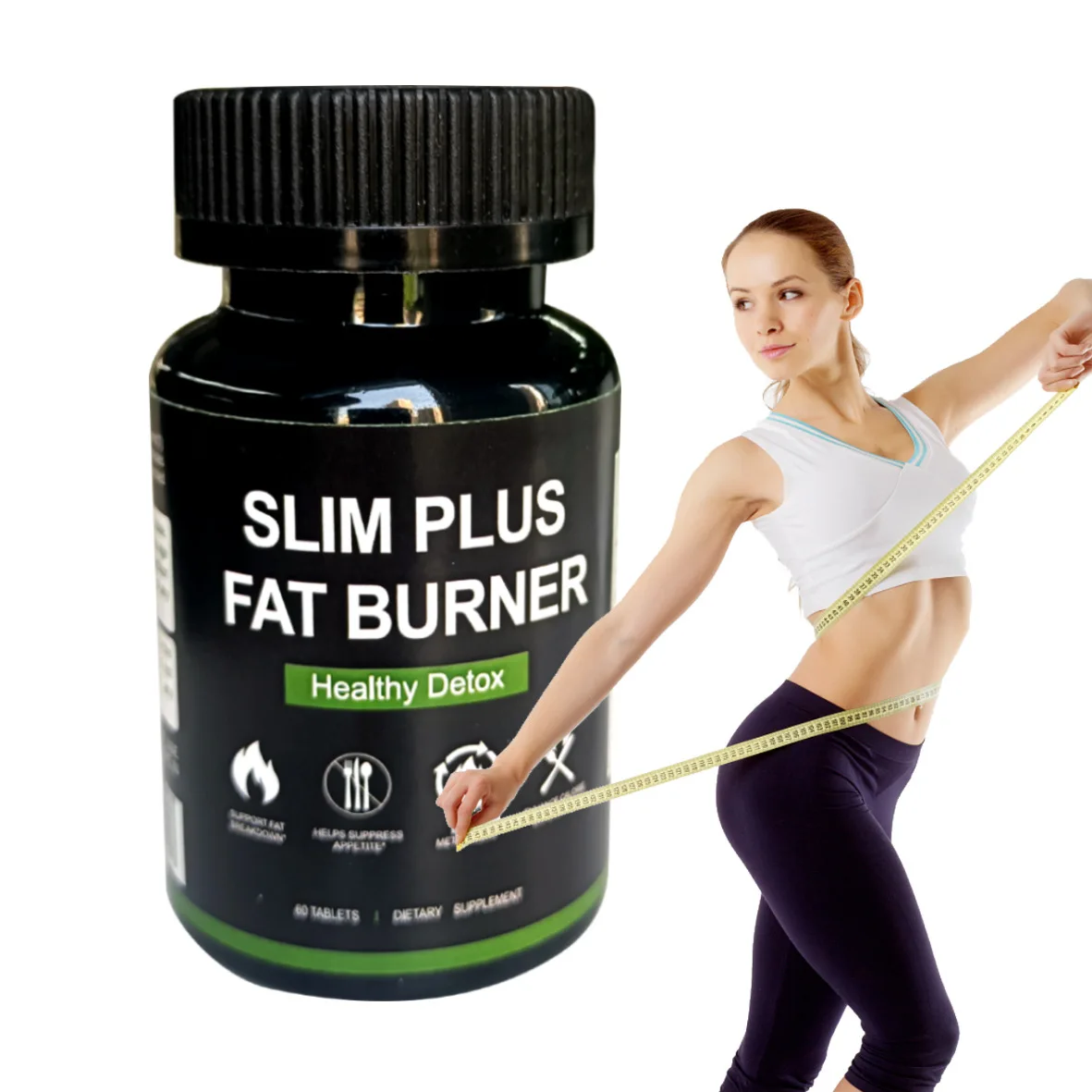 

1 Bottle Slimming Capsules Naturally Detoxify Inhibit Appetite Promote Metabolism Burn Fat Calories Support Intestinal Health