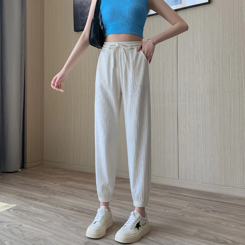 Женские летние спортивные штаны до щиколотки повседневные свободные уличная