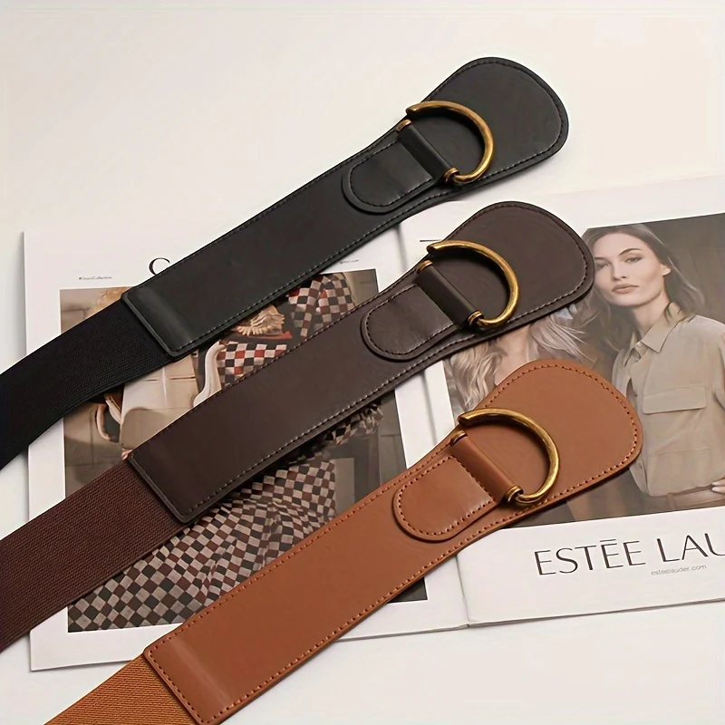 Металлический Эластичный Ремень В Стиле Ретро Для Женщин Декоративный Платье И