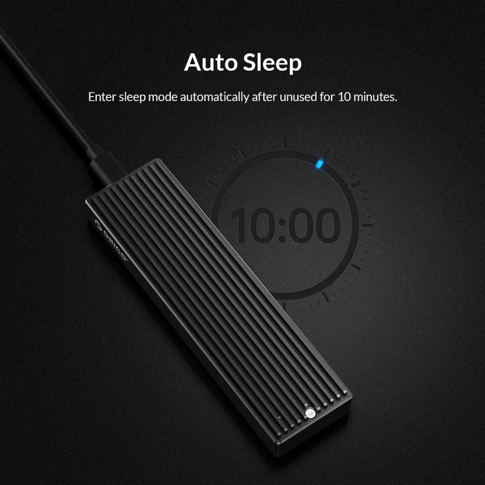 Корпус ORICO 20 Гбитс M.2 NVMe SSD, алюминиевый корпус USB 3.2 Type C Gen2 M.2 SATA NGFF, жесткий диск для ПК, чехол для ПК (art.: 3920d28e4c419) - 3920d28e4c419