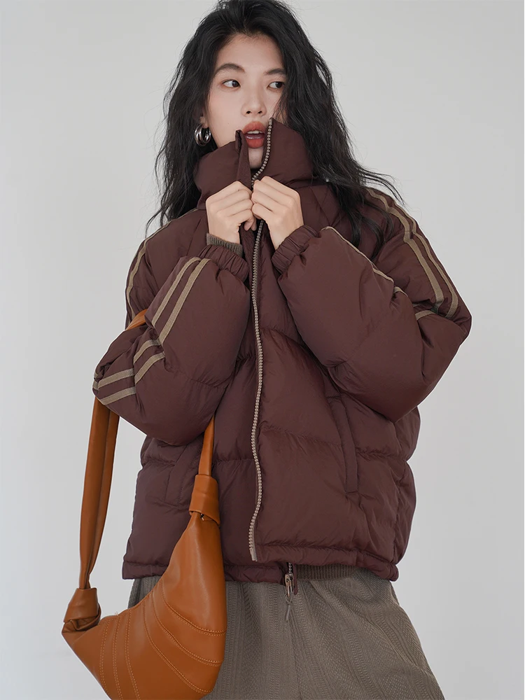 Американская винтажная винно-красная одежда на хлопковой подкладке для женщин