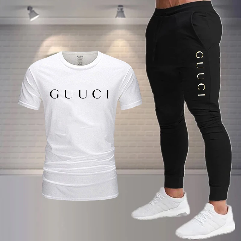 

Новинка Лето 2023, мужская спортивная одежда/Модный комплект/Роскошный/мужской комплект для фитнеса и бега с коротким рукавом