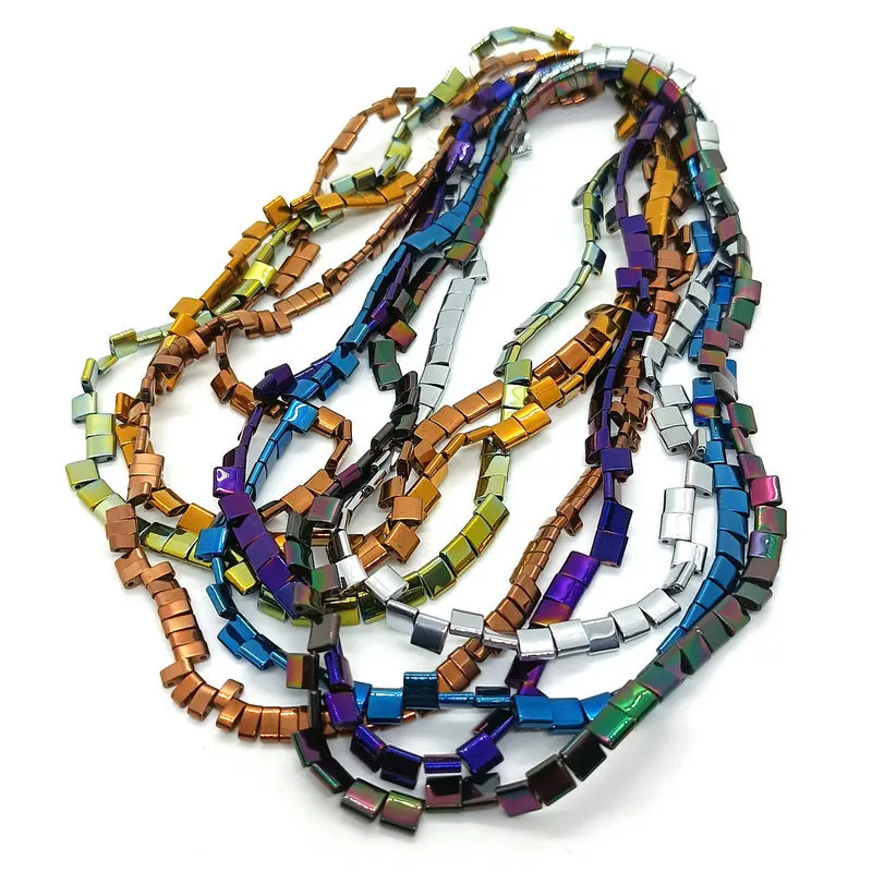 Свободные бусины из черного агата с двойным отверстием нитка бисера 4/5/6 мм