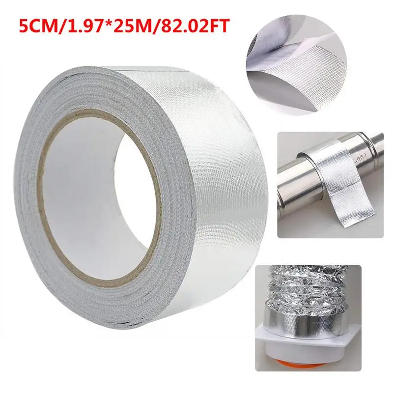 

Self-adhesive Glass Fiber Aluminum Foil Tape High Temperature-resistant Waterproof Radiation Protection Duct Sealing Tape 0.15MM