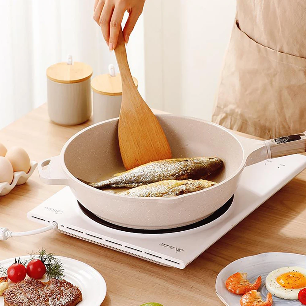 

Maifan Stone Non-stick Pan Home Frying Steak Pancake Pan with Lid Induction Cooker Gas Cooker Applicable Kitchen Frying Pan