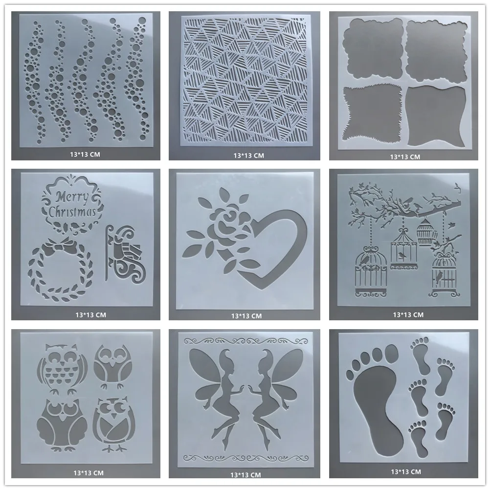 (26 стилей) трафареты с изображением цветов животных сердец рисование тиснение