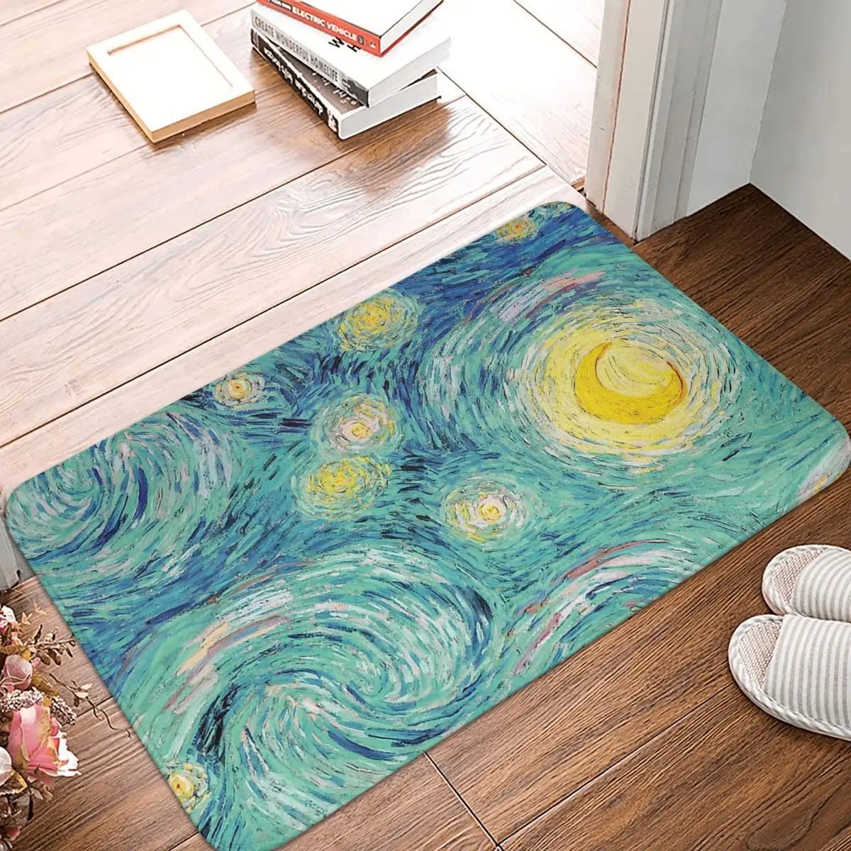 

Импрессионизм, искусство Противоскользящий напольный коврик для гостиной, коврик из пены для морской звездной ночи, декоративный коврик дл...
