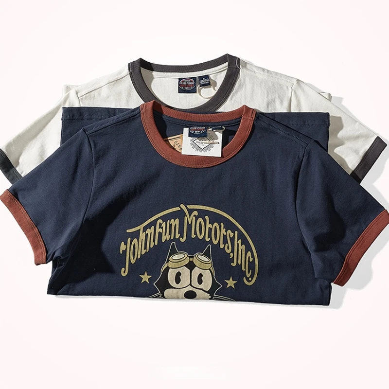 Футболка Amikaji мужская с коротким рукавом толстая хлопковая базовая одежда